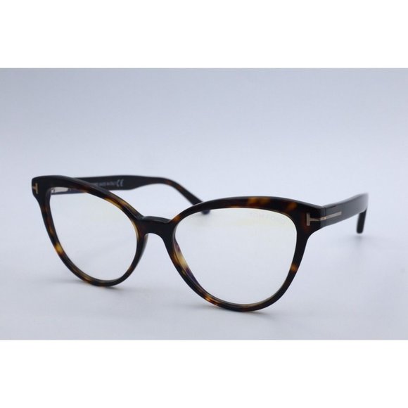 New Authentic Tom Ford TF 5639-B 052 Cat Eye Havana Eyeglasses Clear lenses 54mm